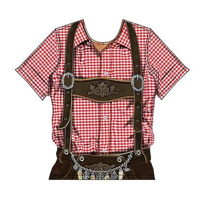 Oktoberfestbier Bayerisch T-Shirt-Ärmel Lederhosen 3D Grafik Für Herren Erwachsene Karneval Oktoberfestbier 3D-Druck Party Casual Image
