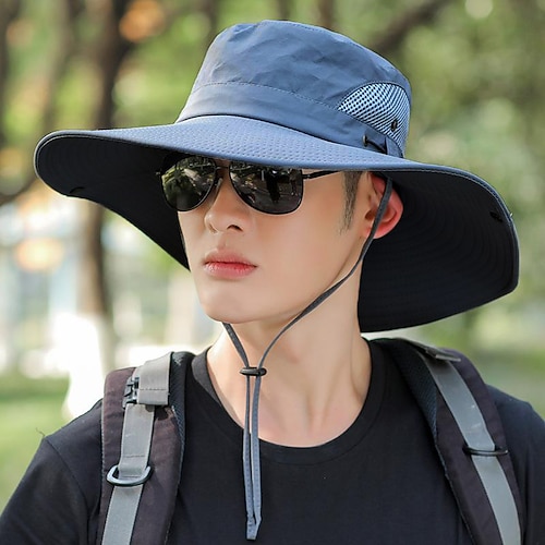 Sonnenhut Fischen-Hut Wanderhut Hut UV-Sonnenschutz Schnelltrocknend Leicht Sommer Frühling Breite Krempe Herren Damen Angeln Aktivität Image