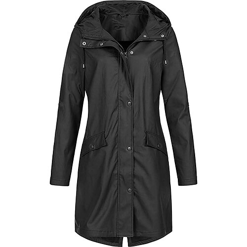 Oversized Damen Kapuzenjacke Wanderjacke Windjacke Reißverschluss Hoodie Outdoor winddicht Ultraleicht UV-Schutz Schnelltrocknend Oberbekleidung Mantel Parka Camping Jagd Angeln Pink Blau Gelb Grün Image