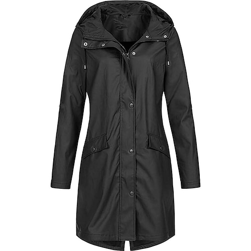 Oversized Damen Kapuzenjacke Wanderjacke Windjacke Reißverschluss Hoodie Outdoor winddicht Ultraleicht UV-Schutz Schnelltrocknend Oberbekleidung Mantel Parka Camping Jagd Angeln Pink Blau Gelb Grün Image