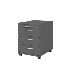 Hammerbacher-Rollcontainer 58cm, 3Schübe,Schloß BM Graphit-VAC30/G/G/BM Image
