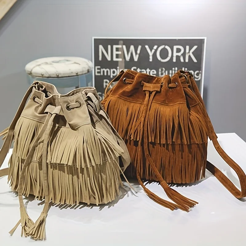 Sac à pampilles conviviale ré en velours doux pour femme, sac à bandoulière One Initiated, Wstring de proximité, mode E27
