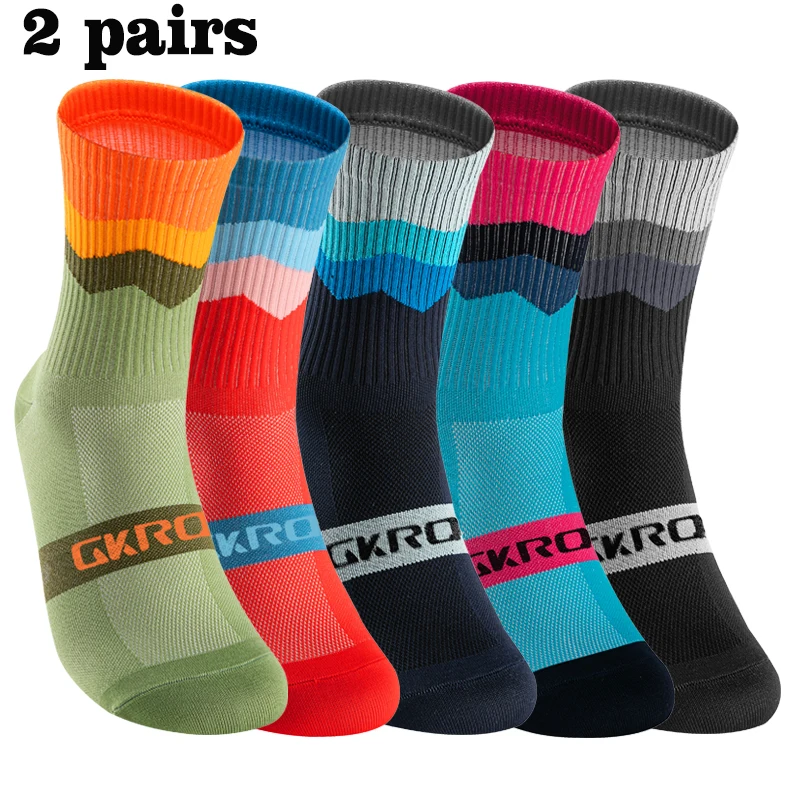 2 paires de chaussettes de cyclisme professionnelles, respirantes, pour vélo de route, pour hommes et femmes, Sports de plein air, course, Compression, cyclisme pour femmes