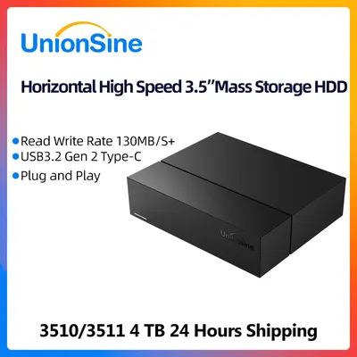 UnionSine 4TB 3.5" USB 3.2Gen 2 External Hard Drive 7200RPM HDD Storage Compatible for PC/Laptop/Mac/Xbox/TV/PS4/Windows 7 8 10