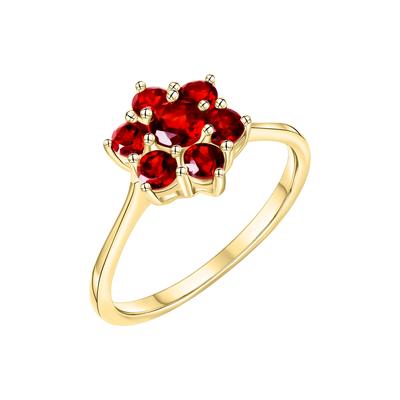 Fingerring VIVANCE "333/- Gelbgold glanz Granat" Gr. 60, gelb (gelb, rot), Fingerringe, Damen, 060 (19,1), Gold