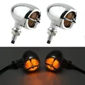 2 pz nero cromato indicatore di direzione moto ambra 12v indicatore lampeggiante moto lampada proiettile M10 accessori motore
