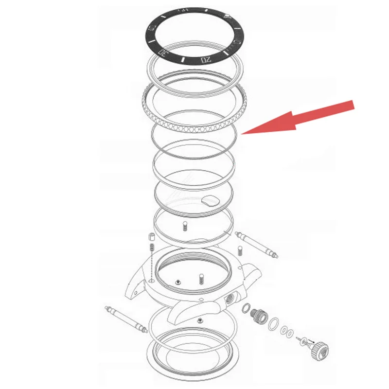 116610 Uhrenlünette, Dichtungsscheibe, wasserdichter Ring für Rolex Submariner/GMT 40 mm Uhr 116710 Image