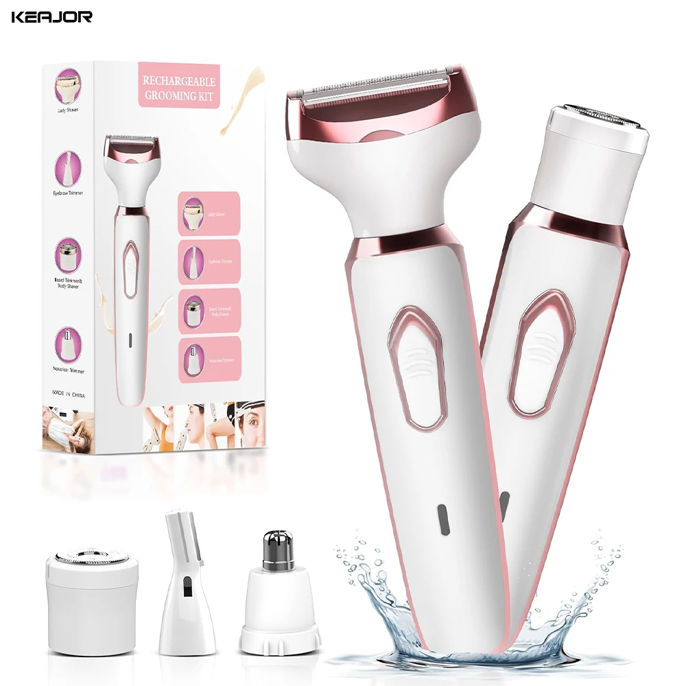Elektrischer Rasierer für Frauen, Körper, Bein, Bikini, Haarschneider, schmerzlos, Gesichtsschnurrbart, Rasierer, Unterarm-Haarentfernung, tragbares Epilierwerkzeug Image