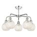 Longshore Tides Ballston White Mouchette 5 Light Stem Hung Chandelier 13.5 H x 24.0 W x 24.0 D in gray in Polished Chrome | Wayfair