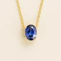 Juvetti Jewelry Ova Gold Necklace Set With Blue Sapphire - Gold