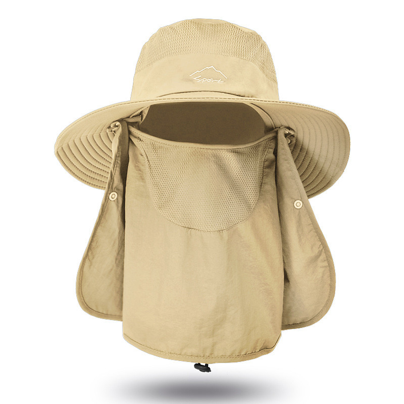 Sun Hat Bucket Hat Hat with Neck Face Flap Cover Packable Anti-Mosquito Summer Spring Wide Brim