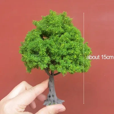 10/15/23cm Spring tree model yellow green light tender handmade wire model tree fine scale model