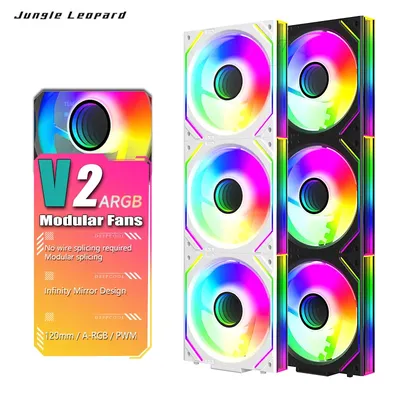 Jungle Leopard V2 Case Fan Magic Block Free Splicing 120mm PC Computer 3PIN Radiator Cooler 12V