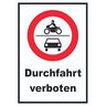 Durchfahrt verboten Krad und PKW Symbol Schild A5 (148x210mm)