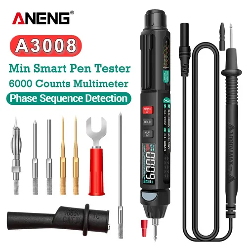 ANENG-Stylo de test multimètre numérique A3008, 6000 points, capteur intelligent automatique,