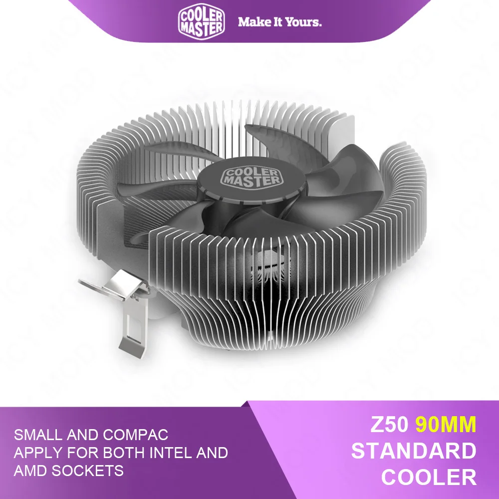 Cooler Master-Refroidisseur de processeur en aluminium, ventilateur de refroidissement 90mm, plate-forme touristes Intel et AMD pour 1156/1155/1151/1150/775 AM4/FM2 + AM3 +/AM3/AM2 +/AM2