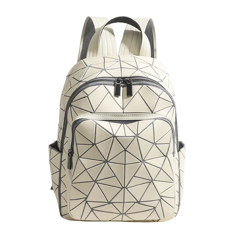 Sac à dos géométrique de grande capacité pour femmes, sacs à dos coréens, sac d'école holographique Wstring, proximité féminine, nouveau, 600