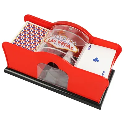 Manueller Kartenmischer 2-Deck mit Handkurbel, Kartenmischer für Blackjack, UNO, Poker, Spielkarten-Dealer-Maschine, manuelles Kartenmi Image
