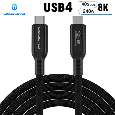 Thunderbolt 4 Cable USB4 40Gbps Data Transfer Cable 8K@60Hz UHD Video Cable PD240W Fast Charging For Laptops eGPU Phone MacBook