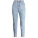 Light-wash Raw-cut Cropped Jeans