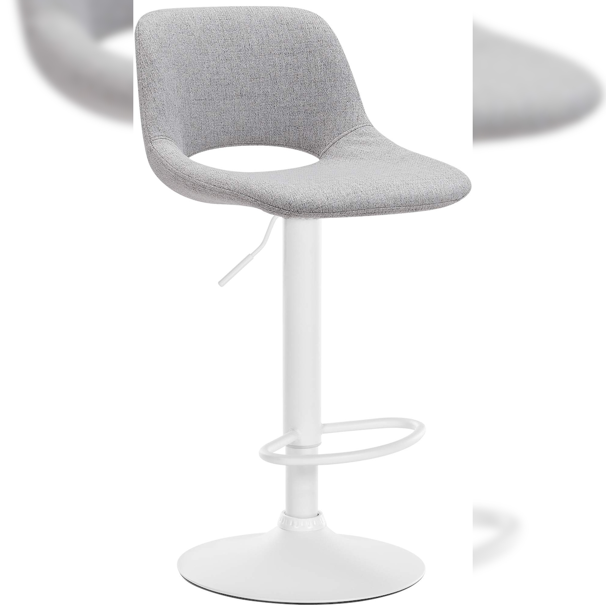 CLP Barhocker Camden Stoff hellgrau/Metall matt weiss Image