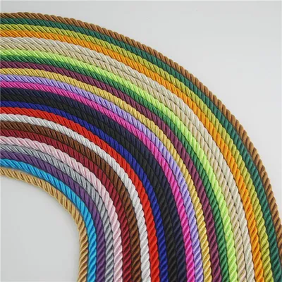 FASMILEY DIY Cord Jewelry Findings 5mm Braided Rope Multi Solid Color Twisted Thread DIY Accessories