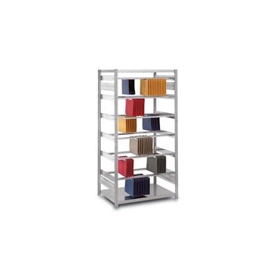 PROREGAL Pendelhefter-Regal doppelseitig Stecksystem T-Profil | HxBxT 300x100x80cm | 9 Ebenen | Fachlast 40kg | Pendelsystem Elba/Leitz | Verzinkt Image
