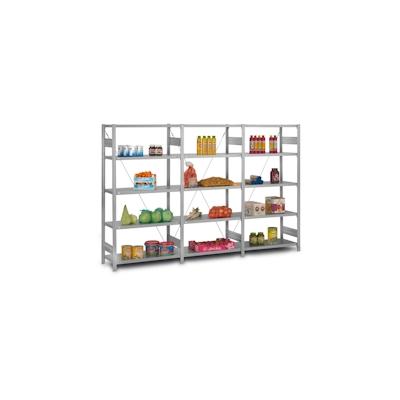 PROREGAL Edelstahl Fachbodenregal Stecksystem T-Profil | HxBxT 175x100x40cm | 5 Ebenen | Fachlast 200kg | Edelstahlregal Lebensmittelregal Steckregal Image