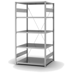 PROREGAL Edelstahl Fachbodenregal Stecksystem T-Profil | HxBxT 200x100x80cm | 5 Ebenen | Fachlast 200kg | Edelstahlregal Lebensmittelregal Steckregal