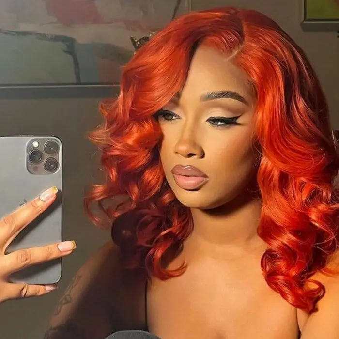 Ingwer Orange Körper Welle Bob Perücke Spitze Front Echthaar Perücken für schwarze Frauen Echthaar Orange Ingwer Farbe Körper kurze Bob Perücke