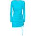 Ruched Jersey Mini Dress - Blue - Self-Portrait Dresses