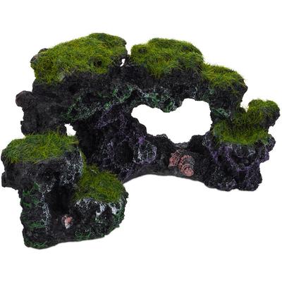 Aquarium Deko Stein, Natur-Optik, dekorativ, Versteck, Felsenhöhle, Aquarienzubehör HxB 8,5x17cm,
