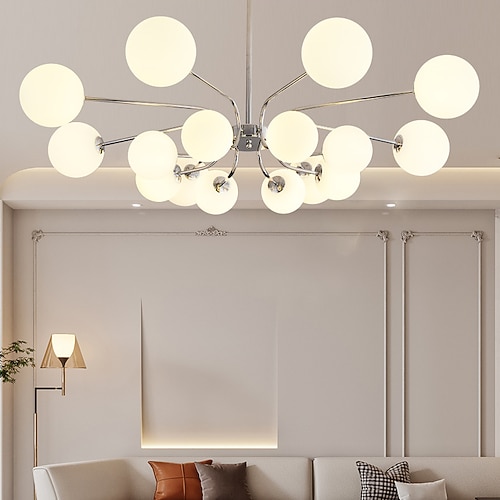 LED-Pendelleuchte 90/115 cm 12/16-flammig E27 nordisch modern Sputnik Mid-Century Pendelleuchte Metall Deckenleuchte für Küche Esszimmer Wohnzimmer 110-240 V Image