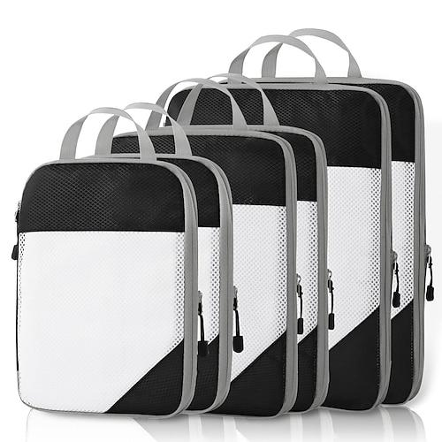 6er-Pack Kompressionspackwürfel für Koffer, 6er-Set Packwürfel Reise-Organizer, komprimierbare Reisepack-Organizer, Reiseutensilien