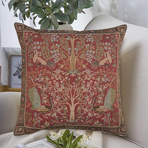 mittelalterlicher französischer doppelseitiger kissenbezug 1 stück dekorativer quadratischer kissenbezug kissenbezug für schlafzimmer wohnzimmer sofa couch stuhl Image