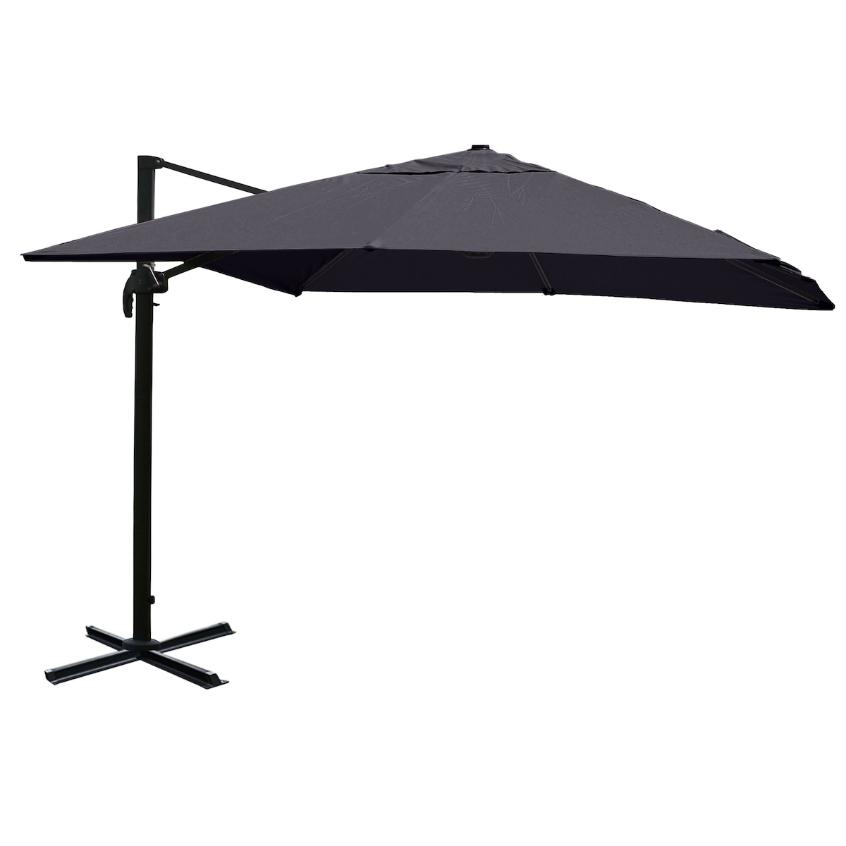 Mendler Gastronomie-Ampelschirm HWC-A96, 3x3m (Ø4,24m) Polyester Alu/Stahl 23kg ~ anthrazit ohne Ständer, drehbar Image