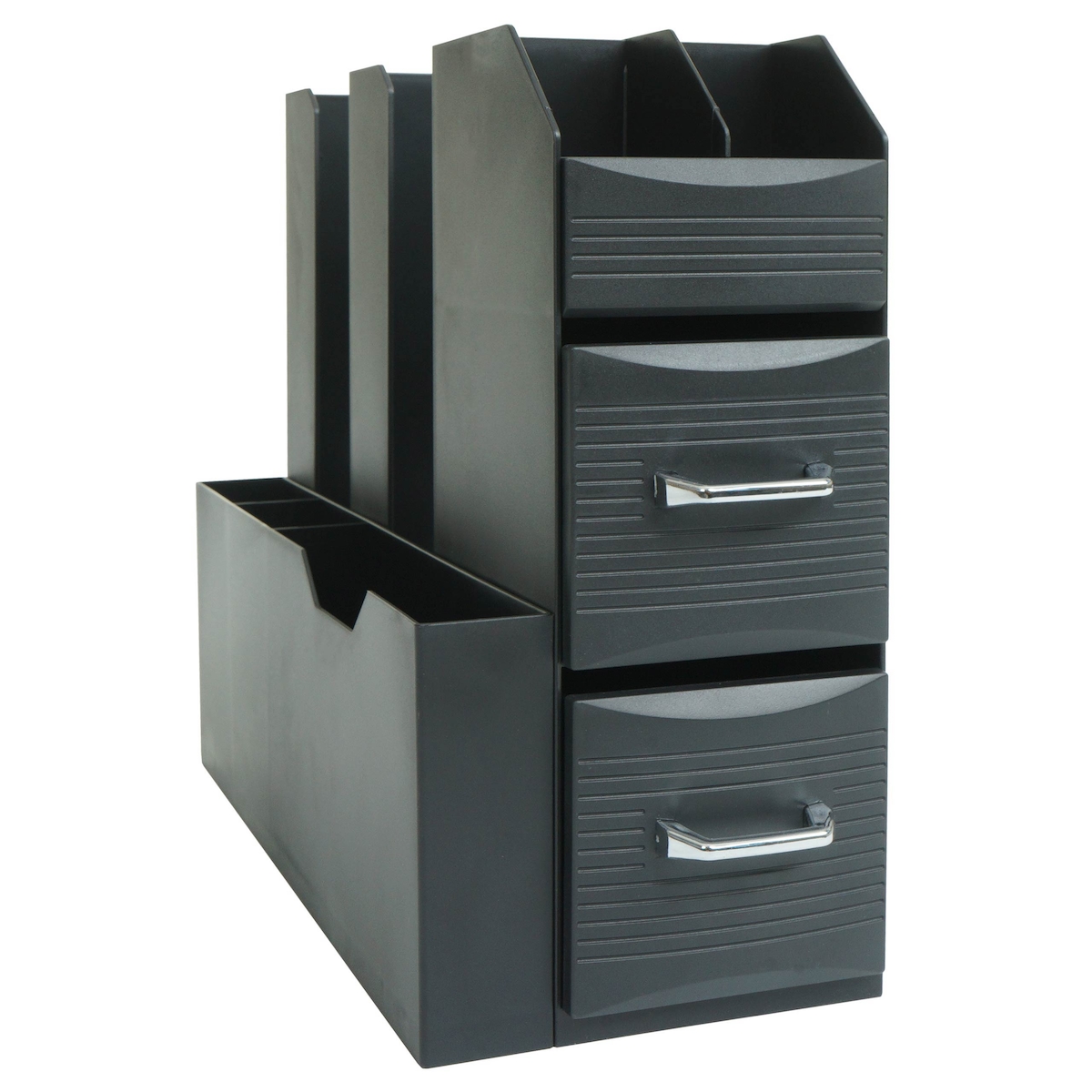 Mendler Schreibtisch Organizer HWC-L97, Büroablage Stiftehalter Aufbewahrungsbox mit 2 Schubladen und 7 Fächern, 29x14x33cm Image
