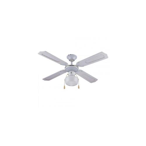 Deckenventilator 4 Flügel 1 Licht D.105 cm 50w Farbe WEISS DA54012