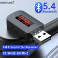 Trasmettitore FM USB Bluetooth 5.4 con microfono Chiamata in vivavoce Kit per auto Display a LED automatico Ricevitore audio musicale per radio FM
