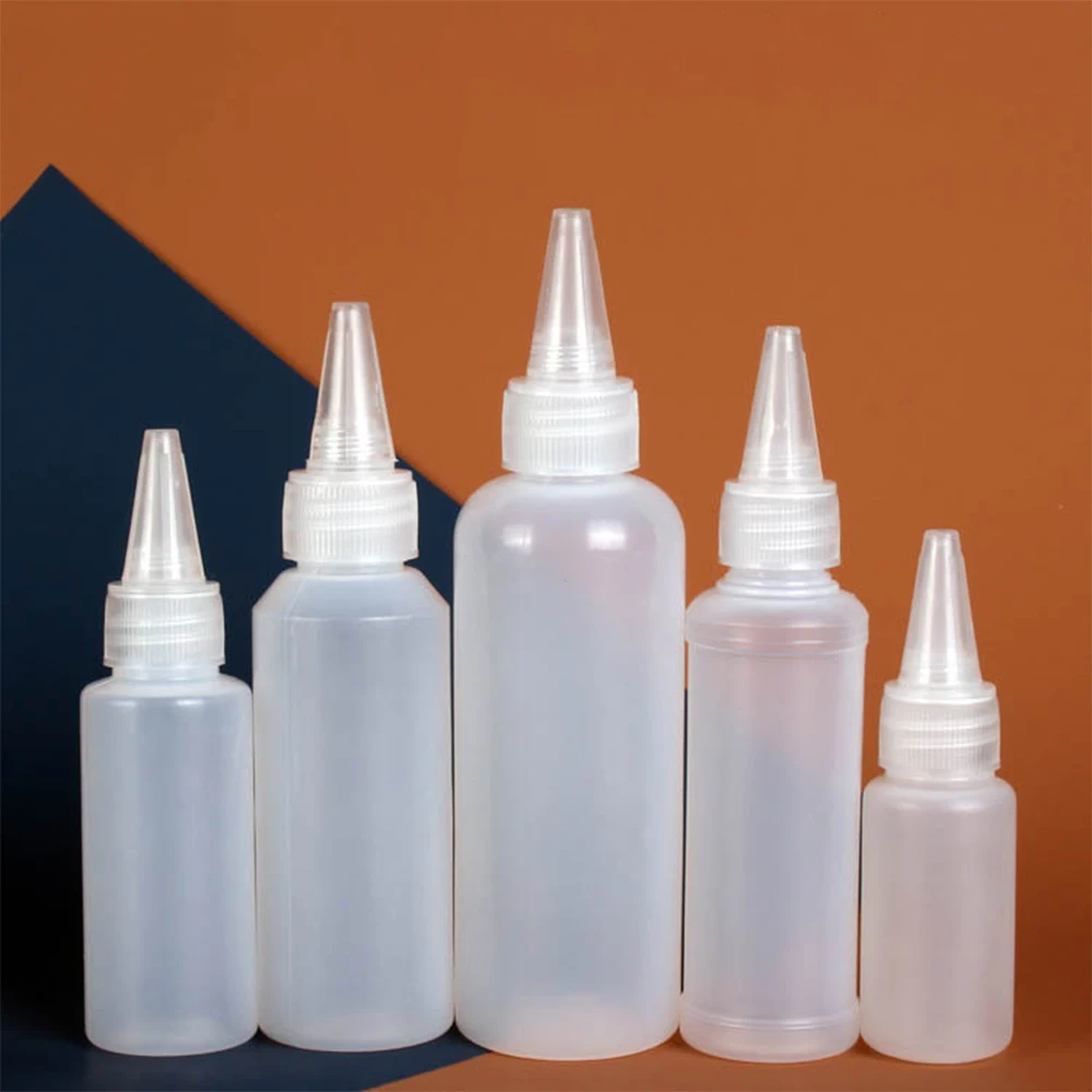 Bottiglia da spremere da 100 pezzi 10ml 20ml 30ml 50ml 60ml 100ml Contenitore di vernice Bottiglia di plastica PE Bottiglia vuota per applicatore