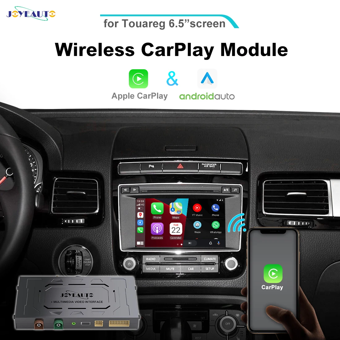 JoyeAuto Wireless Apple CarPlay-Schnittstelle für Volkswagen Touareg RCD550 2010–2017 6,5'' Android Auto Mirroring Car Play AirPlay Image