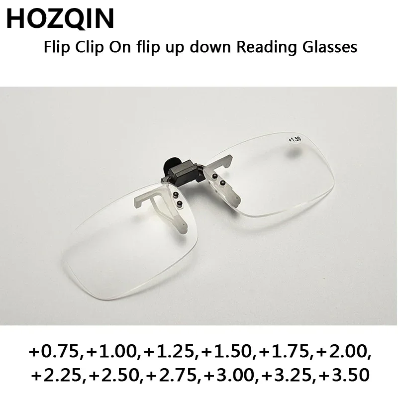 Clip On Lesebrille Lupe Damen Herren Randlos Flip up Presbyopie Brille Clips Linse +0,75 +1,25 +1,75 +2,25 +1,0~+3,5 Image