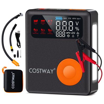 Costway Jump Starter with Air Compressor 150PSI Digital Tire Inflator - See Details