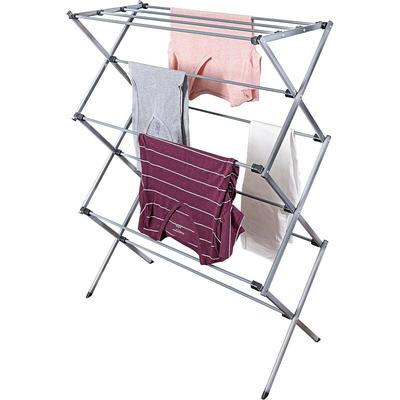 Oversize Collapsible Clothes Drying Rack Silver, 50 lbs - 14.5"D x 35.5"W x 45.5"H