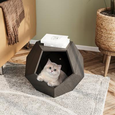 Black Brown Modern Pet Furniture Cat Kennel Side Table