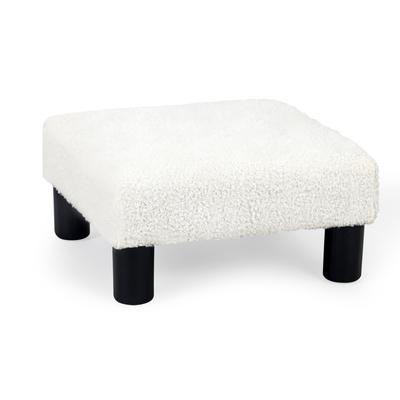 Adeco Ottoman Upholstered Fabric Footrest Pet Steps Dog Stair Stool