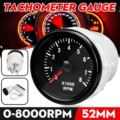 2 '' 52 mm 0-8000 u / min Drehzahlmesser Drehzahlmesser für Benzinmotoren Fantablau