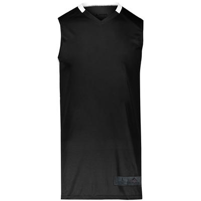 Augusta Sportswear 1730 Athletic Step-Back Basketball Jersey T-Shirt in Black/White size Medium | Polyester