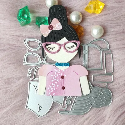 New Glasses girl metal cutting die mould scrapbook decoration embossed photo album decoration card