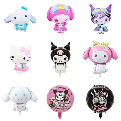 Sanrio Balloon Kawaii Anime Hello Kitty Kuromi Melody Cinnamoroll Birthday Party Decoration Jumbo
